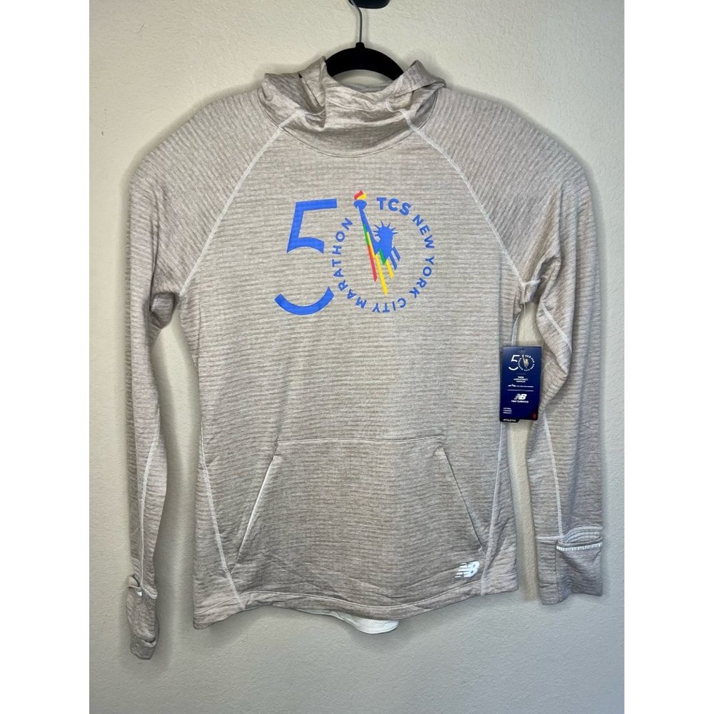 NEW BALANCE Womens Heat Grid Hoodie NWT $130 size L Large NYC Marathon 50th Sea